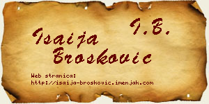 Isaija Brošković vizit kartica